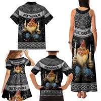 Iceland Kertasnikir Christmas Family Matching Tank Maxi Dress and Hawaiian Shirt Candle Beggar and Nordic Traditional Pattern - Wonder Print Shop