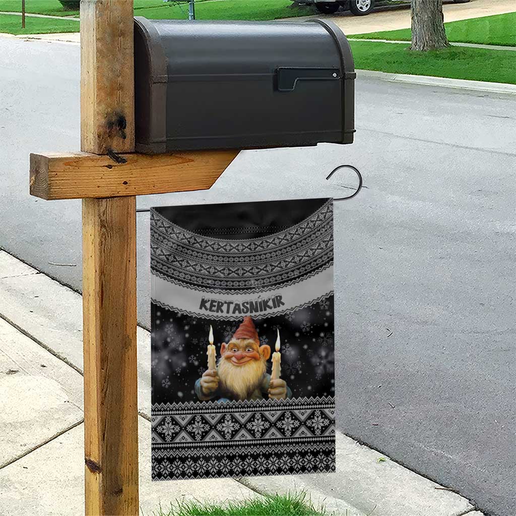 Iceland Kertasnikir Christmas Garden Flag Candle Beggar and Nordic Traditional Pattern - Wonder Print Shop