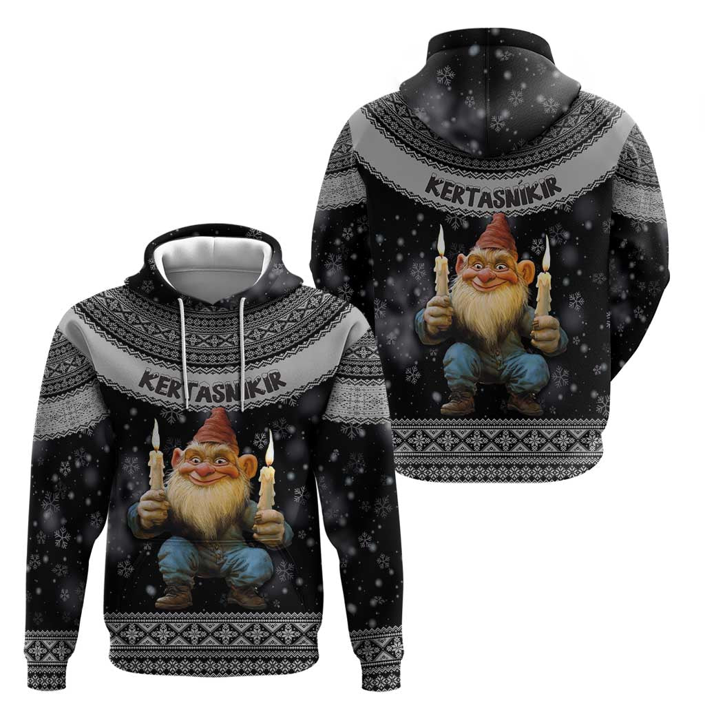 Iceland Kertasnikir Christmas Hoodie Candle Beggar and Nordic Traditional Pattern - Wonder Print Shop