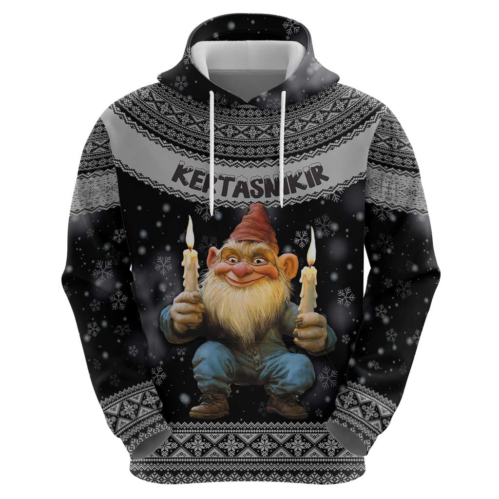 Iceland Kertasnikir Christmas Hoodie Candle Beggar and Nordic Traditional Pattern - Wonder Print Shop