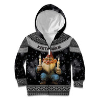 Iceland Kertasnikir Christmas Kid Hoodie Candle Beggar and Nordic Traditional Pattern - Wonder Print Shop