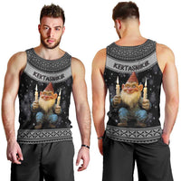 Iceland Kertasnikir Christmas Men Tank Top Candle Beggar and Nordic Traditional Pattern - Wonder Print Shop