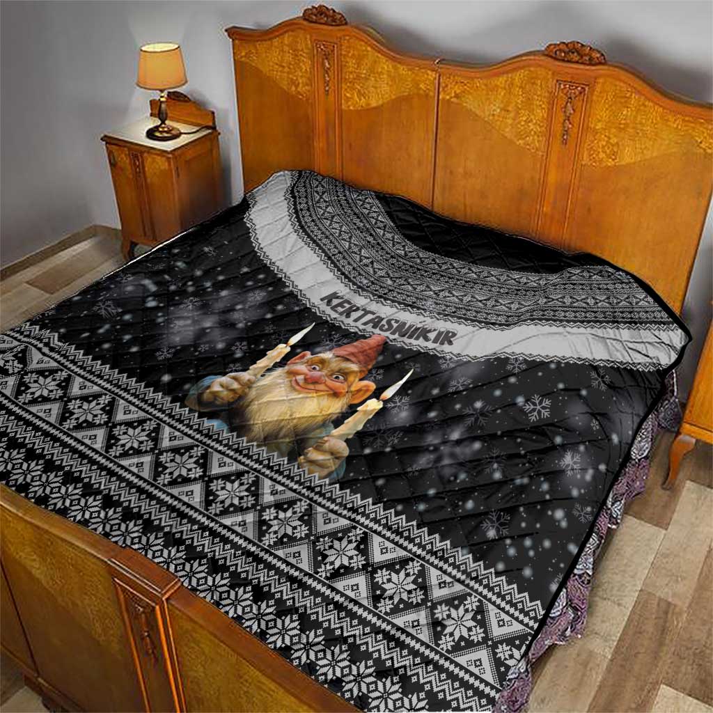 Iceland Kertasnikir Christmas Quilt Candle Beggar and Nordic Traditional Pattern - Wonder Print Shop