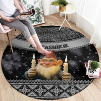 Iceland Kertasnikir Christmas Round Carpet Candle Beggar and Nordic Traditional Pattern