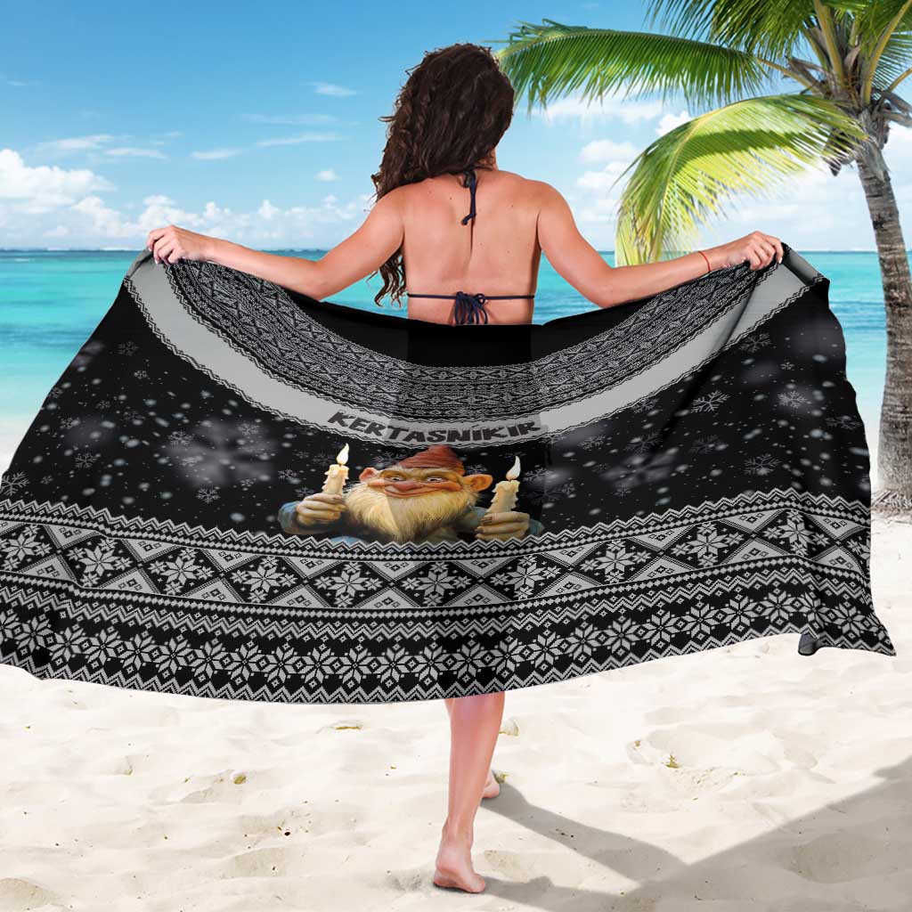 Iceland Kertasnikir Christmas Sarong Candle Beggar and Nordic Traditional Pattern - Wonder Print Shop