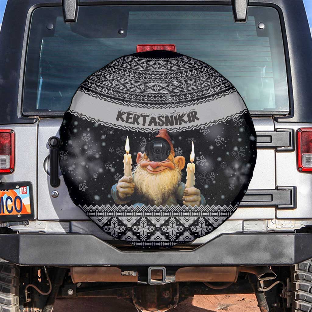 Iceland Kertasnikir Christmas Spare Tire Cover Candle Beggar and Nordic Traditional Pattern - Wonder Print Shop