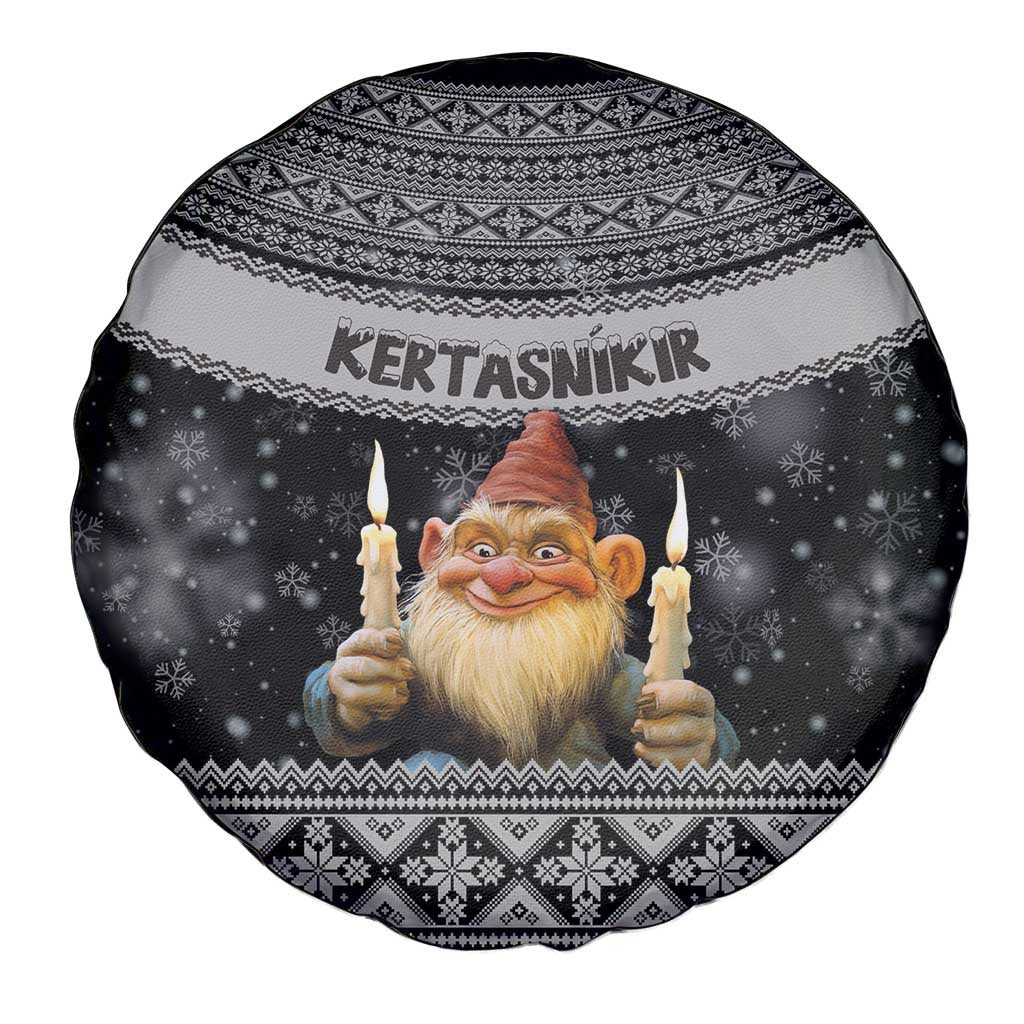 Iceland Kertasnikir Christmas Spare Tire Cover Candle Beggar and Nordic Traditional Pattern - Wonder Print Shop