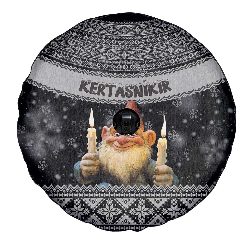 Iceland Kertasnikir Christmas Spare Tire Cover Candle Beggar and Nordic Traditional Pattern - Wonder Print Shop