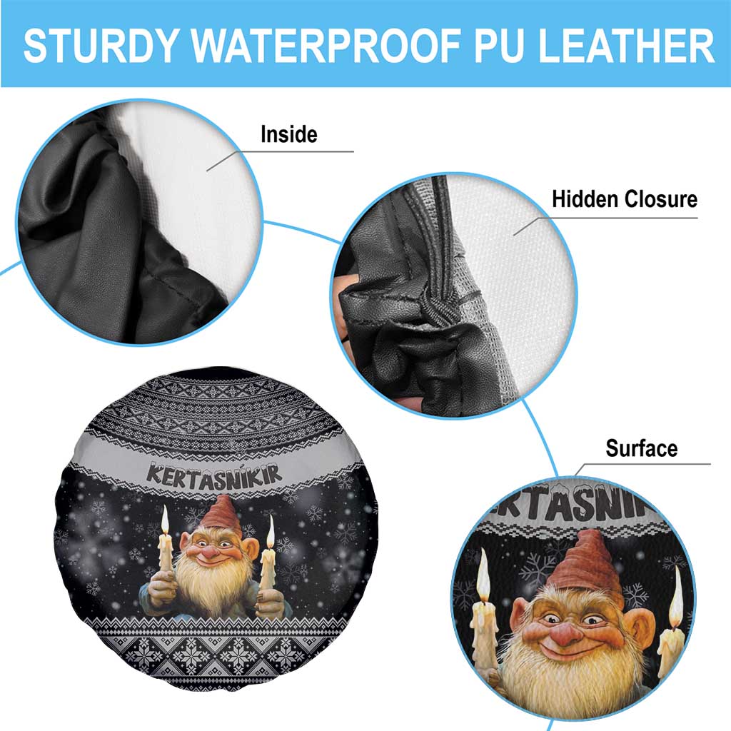 Iceland Kertasnikir Christmas Spare Tire Cover Candle Beggar and Nordic Traditional Pattern - Wonder Print Shop