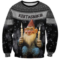 Iceland Kertasnikir Christmas Sweatshirt Candle Beggar and Nordic Traditional Pattern - Wonder Print Shop
