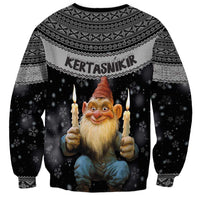 Iceland Kertasnikir Christmas Sweatshirt Candle Beggar and Nordic Traditional Pattern - Wonder Print Shop