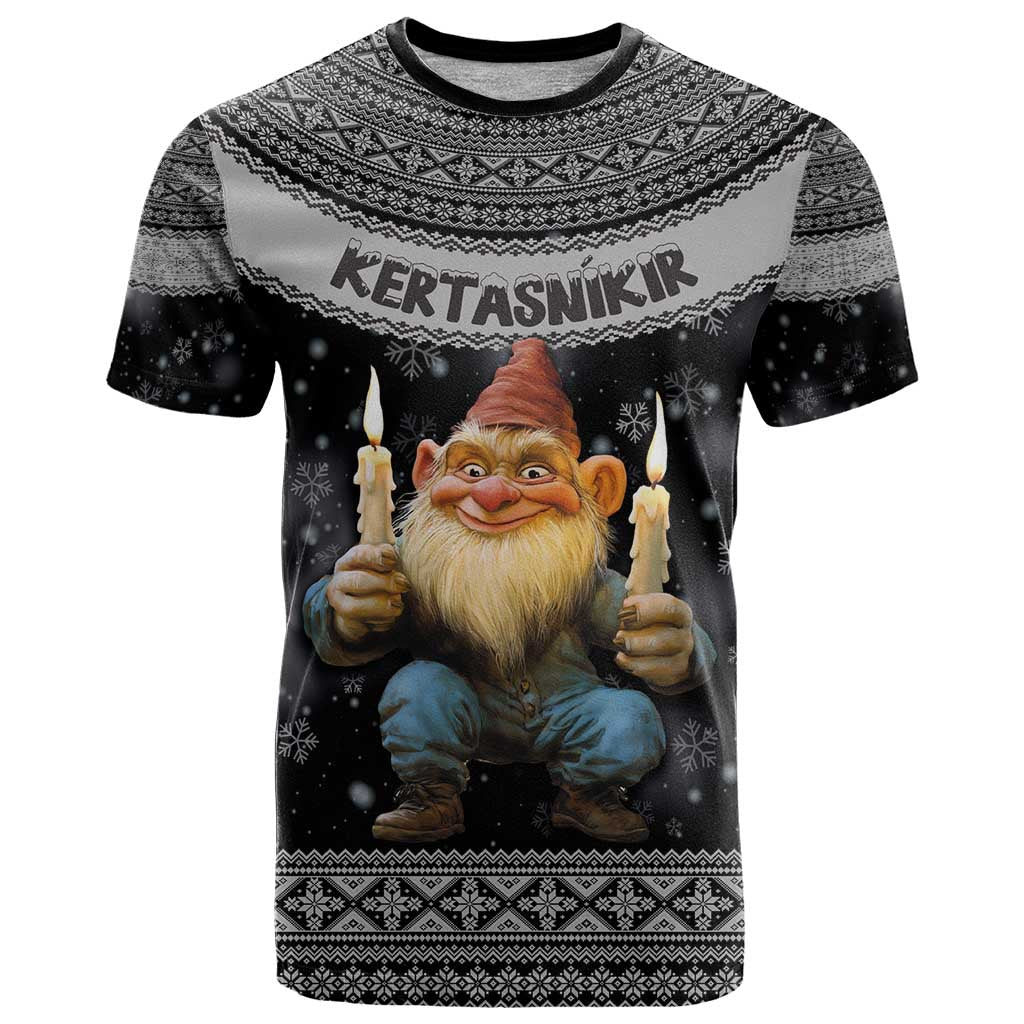 Iceland Kertasnikir Christmas T Shirt Candle Beggar and Nordic Traditional Pattern - Wonder Print Shop