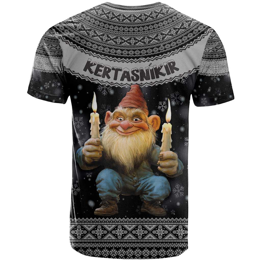Iceland Kertasnikir Christmas T Shirt Candle Beggar and Nordic Traditional Pattern - Wonder Print Shop