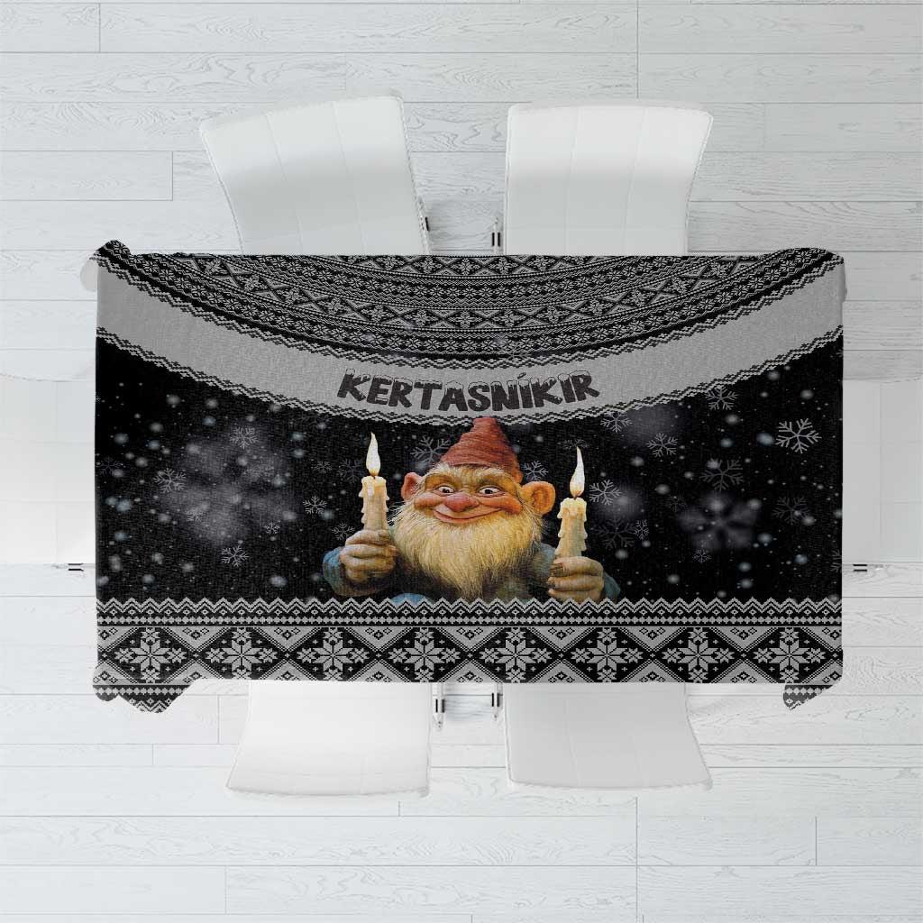 Iceland Kertasnikir Christmas Tablecloth Candle Beggar and Nordic Traditional Pattern - Wonder Print Shop