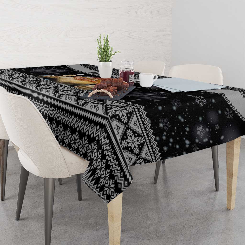 Iceland Kertasnikir Christmas Tablecloth Candle Beggar and Nordic Traditional Pattern - Wonder Print Shop