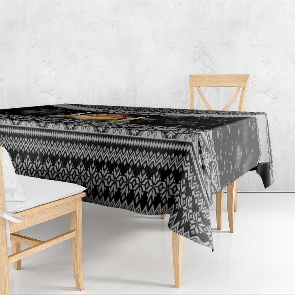 Iceland Kertasnikir Christmas Tablecloth Candle Beggar and Nordic Traditional Pattern - Wonder Print Shop