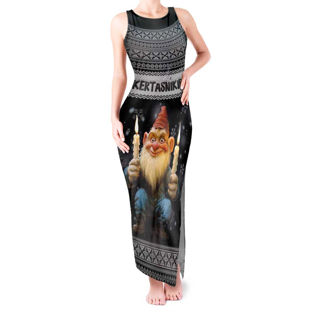 Iceland Kertasnikir Christmas Tank Maxi Dress Candle Beggar and Nordic Traditional Pattern - Wonder Print Shop