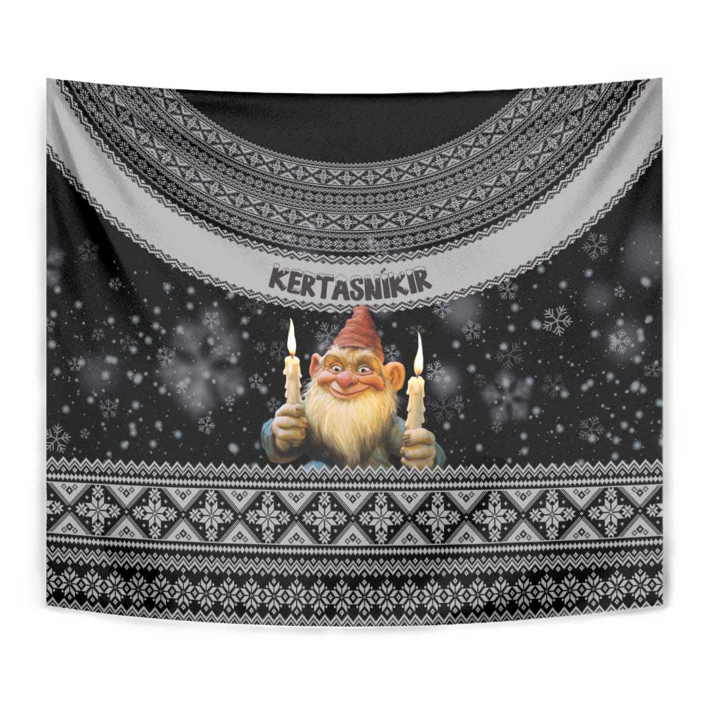 Iceland Kertasnikir Christmas Tapestry Candle Beggar and Nordic Traditional Pattern - Wonder Print Shop