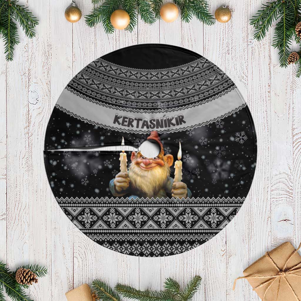 Iceland Kertasnikir Christmas Tree Skirt Candle Beggar and Nordic Traditional Pattern - Wonder Print Shop