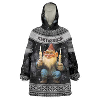 Iceland Kertasnikir Christmas Wearable Blanket Hoodie Candle Beggar and Nordic Traditional Pattern - Wonder Print Shop