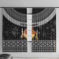 Iceland Kertasnikir Christmas Window Curtain Candle Beggar and Nordic Traditional Pattern - Wonder Print Shop