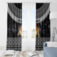 Iceland Kertasnikir Christmas Window Curtain Candle Beggar and Nordic Traditional Pattern - Wonder Print Shop