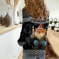 Iceland Kertasnikir Christmas Women Casual Shirt Candle Beggar and Nordic Traditional Pattern - Wonder Print Shop