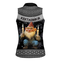 Iceland Kertasnikir Christmas Women Sleeveless Polo Shirt Candle Beggar and Nordic Traditional Pattern - Wonder Print Shop
