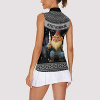 Iceland Kertasnikir Christmas Women Sleeveless Polo Shirt Candle Beggar and Nordic Traditional Pattern - Wonder Print Shop