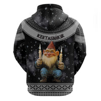 Iceland Kertasnikir Christmas Zip Hoodie Candle Beggar and Nordic Traditional Pattern - Wonder Print Shop
