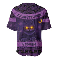 Iceland Jolakotturinn Christmas Baseball Jersey Yule Cat and Nordic Traditional Pattern - Wonder Print Shop