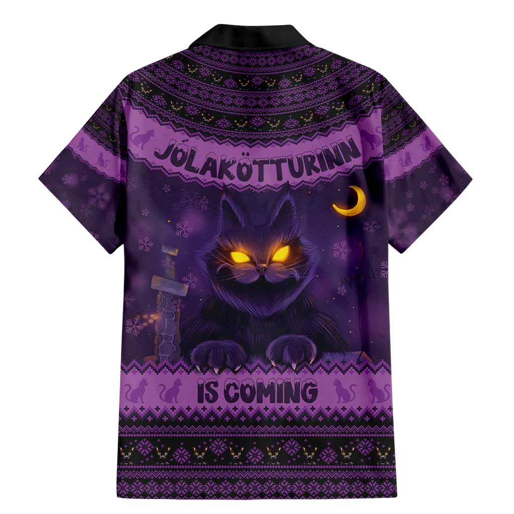 Iceland Jolakotturinn Christmas Family Matching Mermaid Dress and Hawaiian Shirt Yule Cat and Nordic Traditional Pattern - Wonder Print Shop