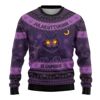 Iceland Jolakotturinn Christmas Ugly Christmas Sweater Yule Cat and Nordic Traditional Pattern - Wonder Print Shop