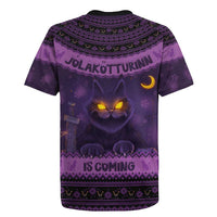 Iceland Jolakotturinn Christmas Rugby Jersey Yule Cat and Nordic Traditional Pattern - Wonder Print Shop