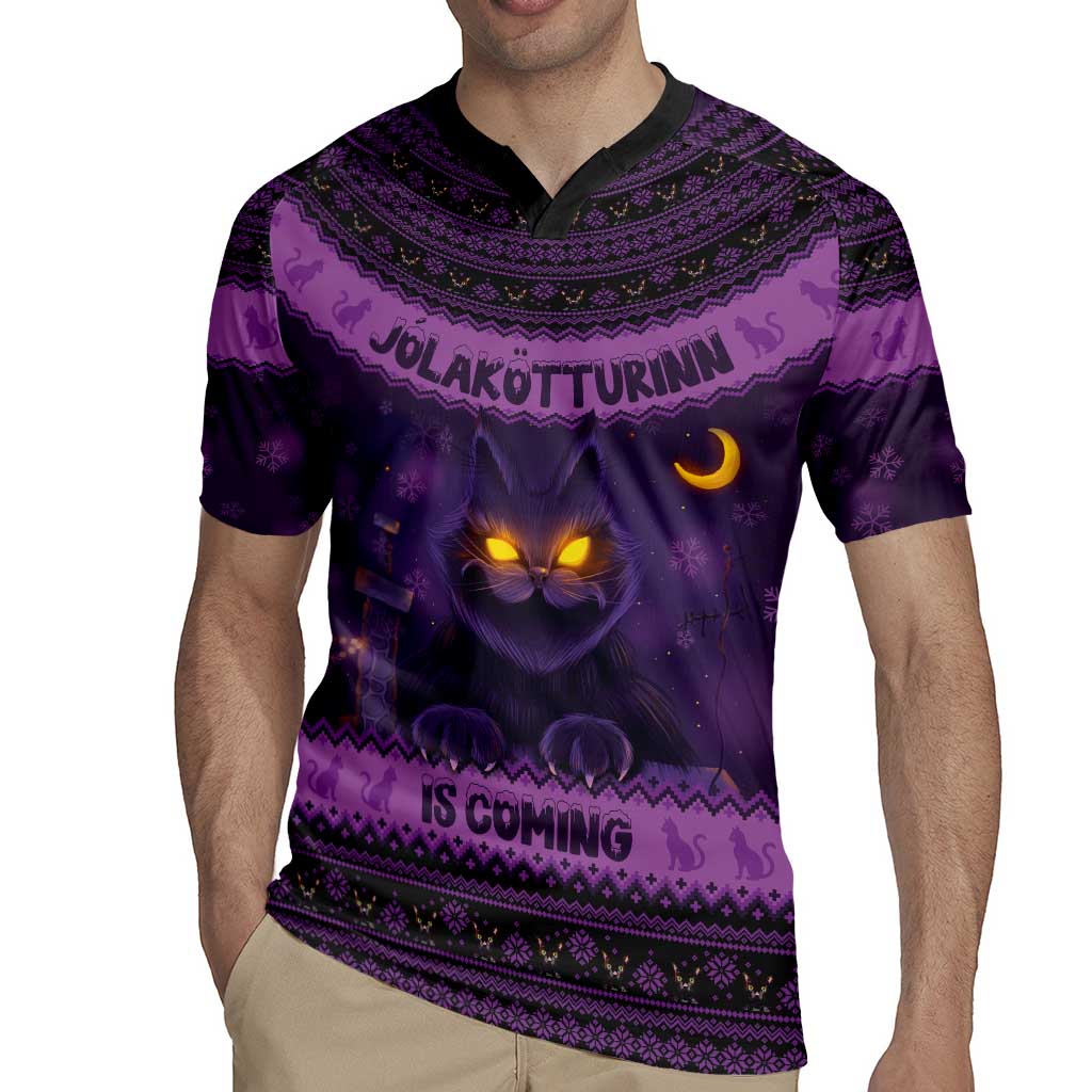 Iceland Jolakotturinn Christmas Rugby Jersey Yule Cat and Nordic Traditional Pattern - Wonder Print Shop