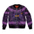 Iceland Jolakotturinn Christmas Sleeve Zip Bomber Jacket Yule Cat and Nordic Traditional Pattern - Wonder Print Shop