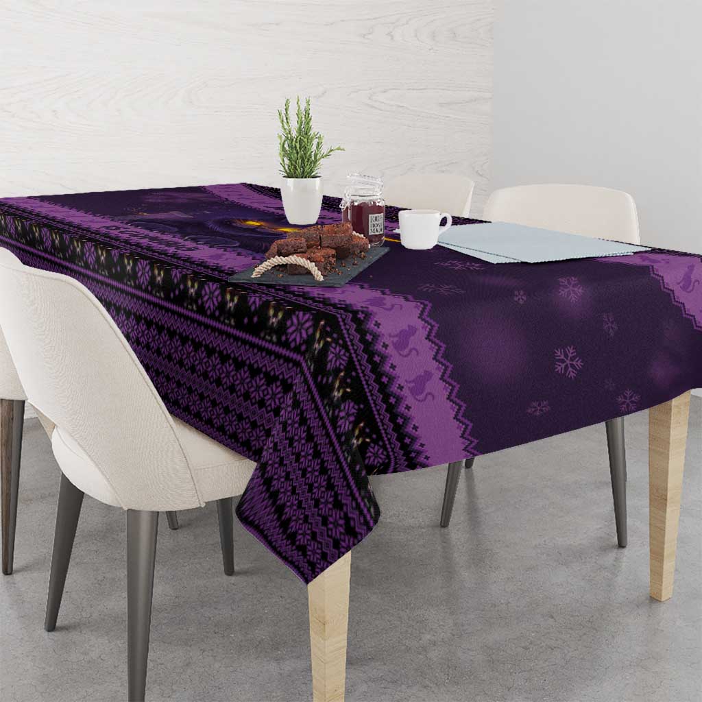 Iceland Jolakotturinn Christmas Tablecloth Yule Cat and Nordic Traditional Pattern - Wonder Print Shop