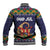 Scandinavian Yule Goat Christmas Baseball Jacket with Scandinavian Folk Pattern Style - Wonder Print Shop