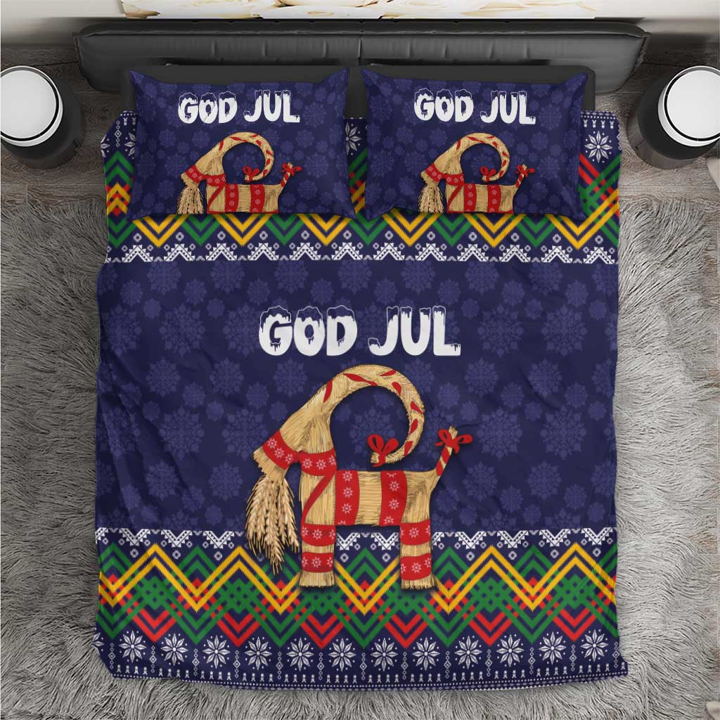 Scandinavian Yule Goat Christmas Bedding Set with Scandinavian Folk Pattern Style - Wonder Print Shop