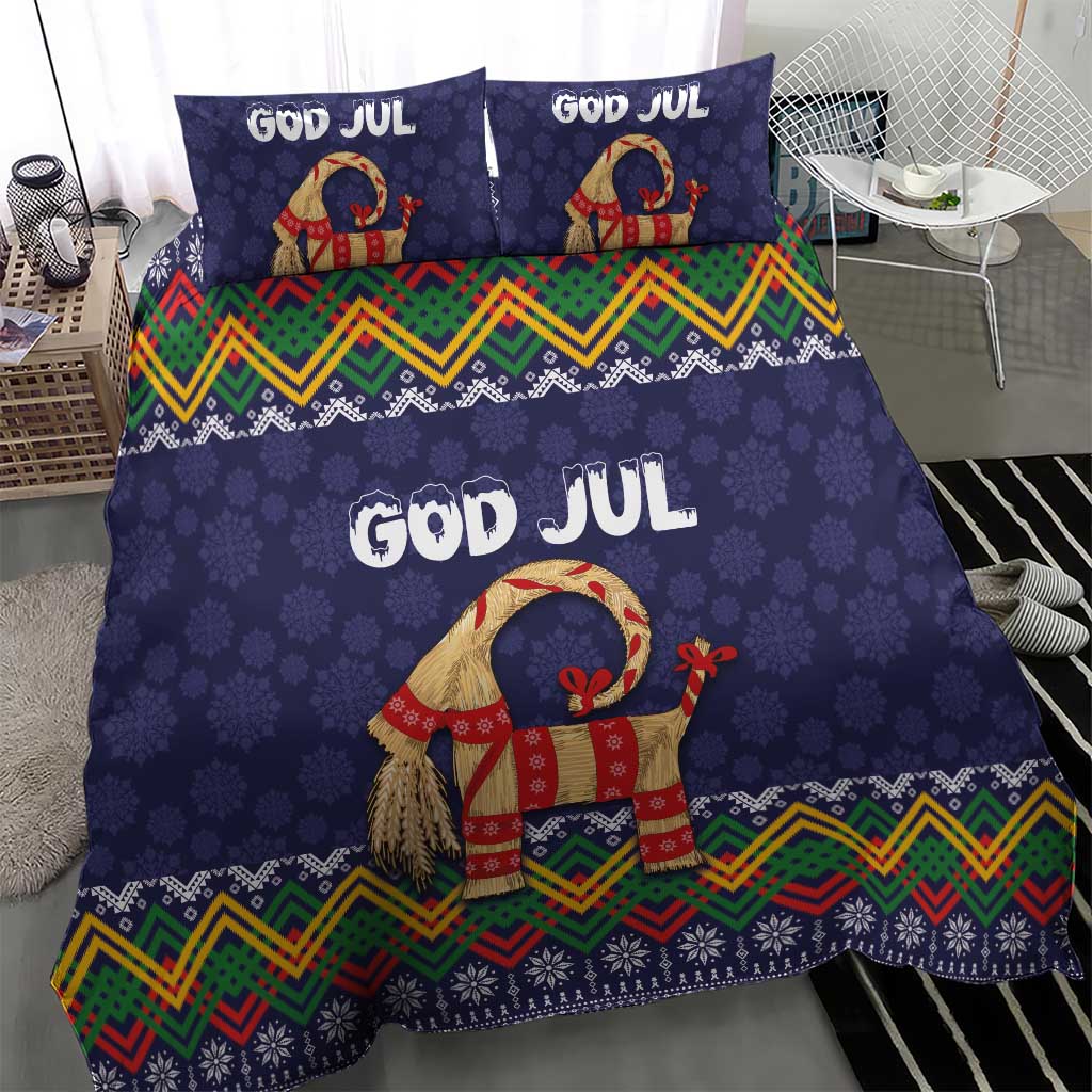 Scandinavian Yule Goat Christmas Bedding Set with Scandinavian Folk Pattern Style - Wonder Print Shop