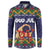 Scandinavian Yule Goat Christmas Button Sweatshirt with Scandinavian Folk Pattern Style - Wonder Print Shop