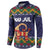 Scandinavian Yule Goat Christmas Button Sweatshirt with Scandinavian Folk Pattern Style - Wonder Print Shop