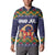 Scandinavian Yule Goat Christmas Button Sweatshirt with Scandinavian Folk Pattern Style - Wonder Print Shop