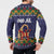 Scandinavian Yule Goat Christmas Button Sweatshirt with Scandinavian Folk Pattern Style - Wonder Print Shop