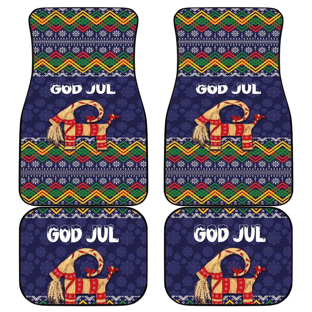 Scandinavian Yule Goat Christmas Car Mats with Scandinavian Folk Pattern Style - Wonder Print Shop