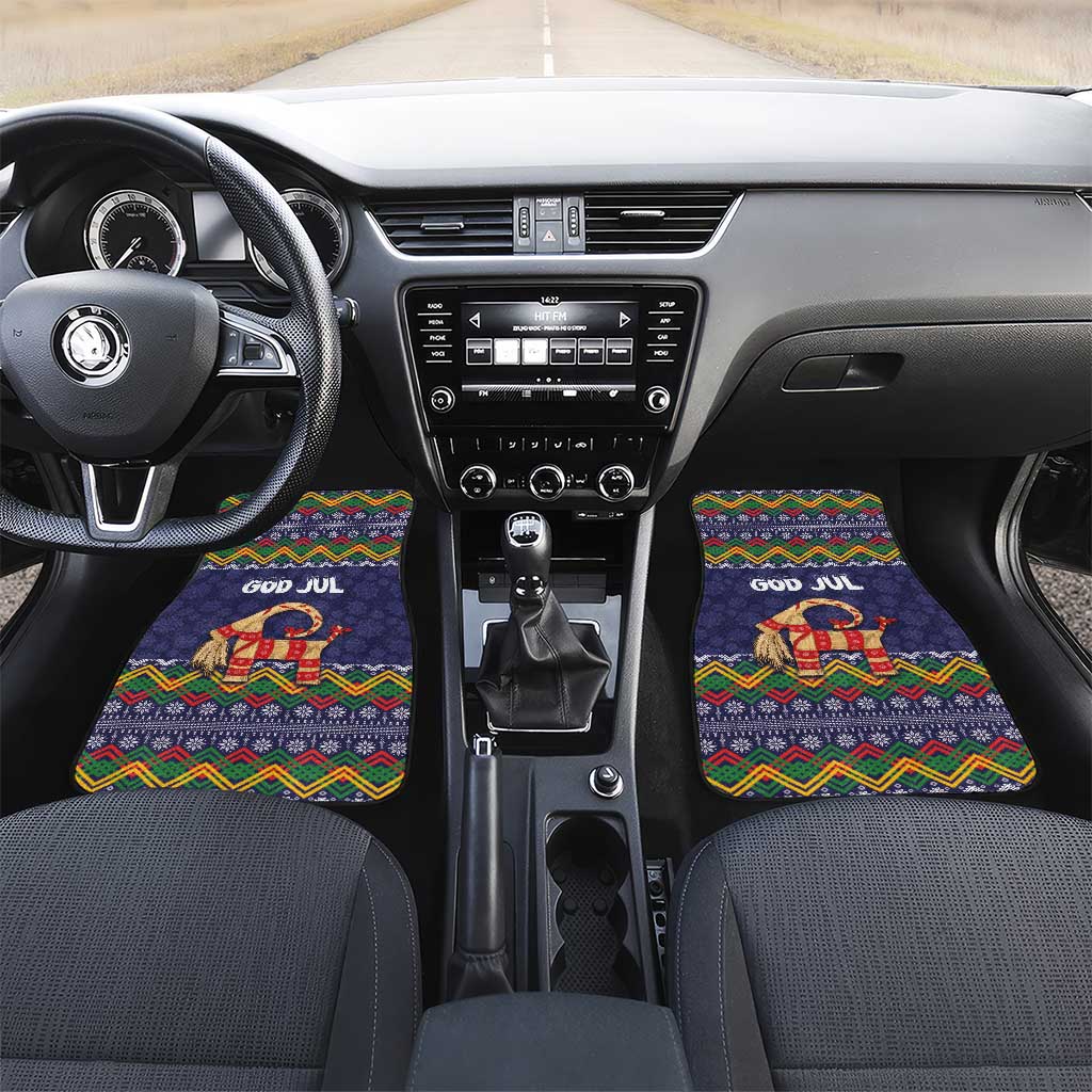 Scandinavian Yule Goat Christmas Car Mats with Scandinavian Folk Pattern Style - Wonder Print Shop
