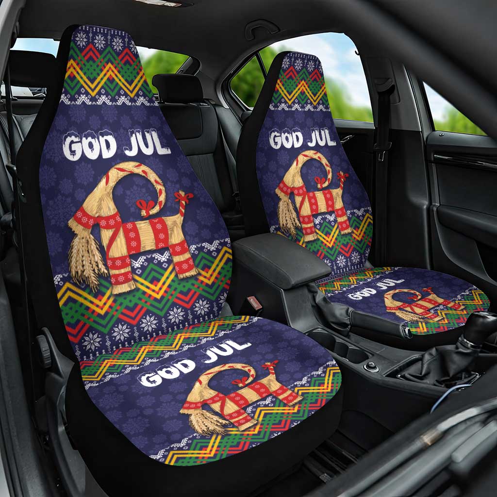 Scandinavian Yule Goat Christmas Car Seat Cover with Scandinavian Folk Pattern Style - Wonder Print Shop
