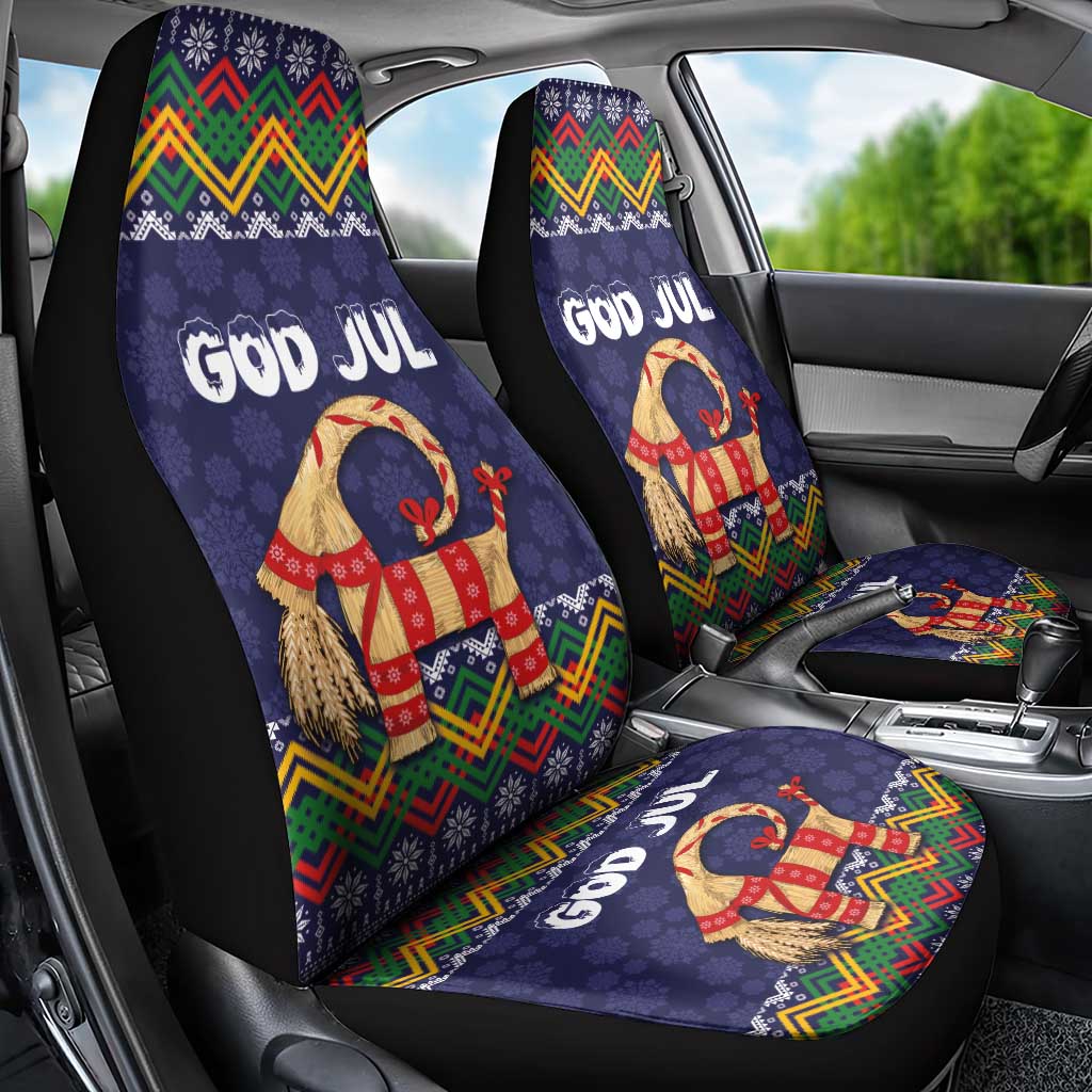 Scandinavian Yule Goat Christmas Car Seat Cover with Scandinavian Folk Pattern Style - Wonder Print Shop