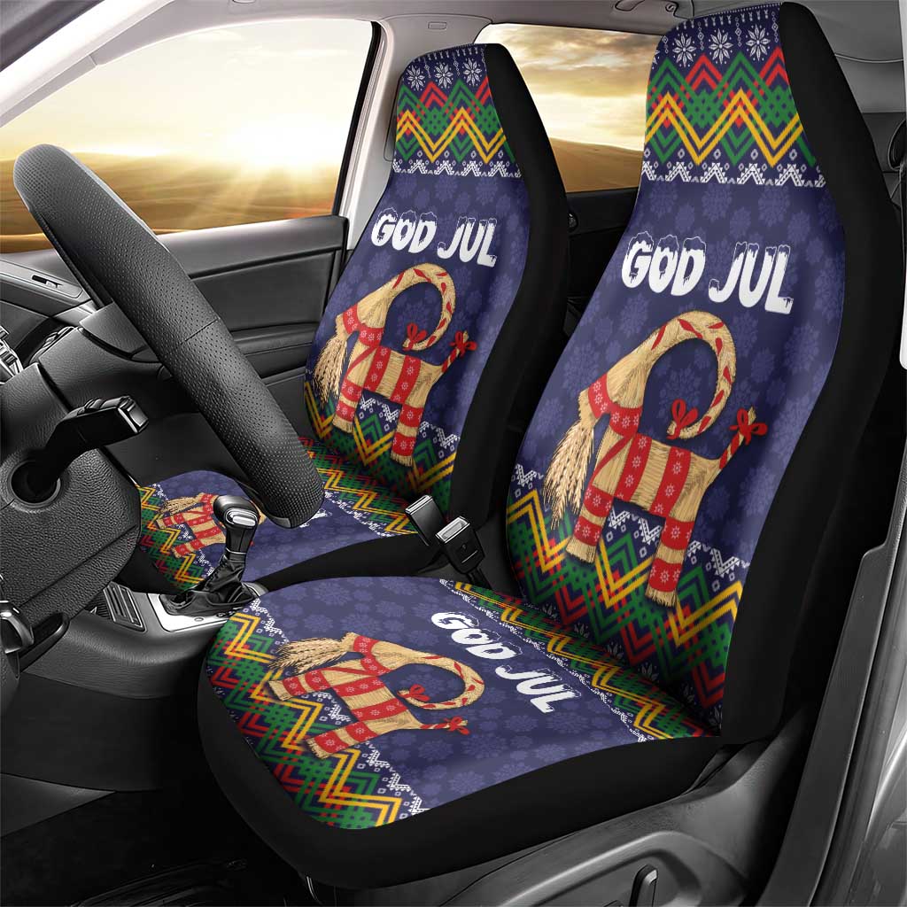 Scandinavian Yule Goat Christmas Car Seat Cover with Scandinavian Folk Pattern Style - Wonder Print Shop