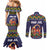 Scandinavian Yule Goat Christmas Couples Matching Mermaid Dress and Long Sleeve Button Shirt with Scandinavian Folk Pattern Style